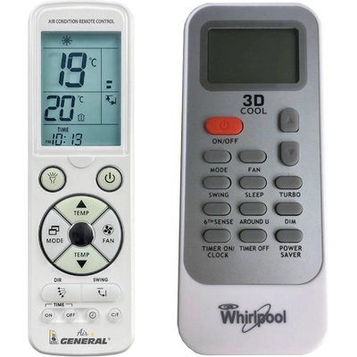 General WHIRLPOOL Fantasia, 6th sense DG11J1-34, AMD018, AMD019, AMD021, AMD024, AMD027, AMD314, AMD386, FM09IDUWA2, FM18IDUWA2 - луксозно с подсветка дистанционно управление (Fantasia, 6th sense DG11J1-34, AMD018, AMD019, AMD021, AMD024, AMD027, AMD314,