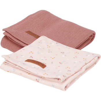Little Dutch Pleny swaddle Malé růžové kytičky / Pure pink 2 ks |