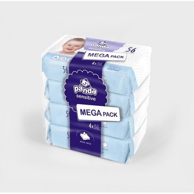Bella Baby Panda vlhčené ubrousky Sensitive 4 x 56 ks