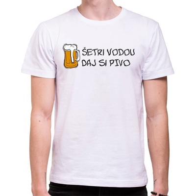 Fajntričko tričko Šetri vodou daj si pivo čierna