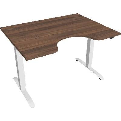 Hobis Office Pro psací stůl Motion MS ERGO 2 Šířka: 120 cm, Barva desky: ořech, Barva kovu: bílá RAL 9016 Šířka 120-180 cm / 27 barevných variant