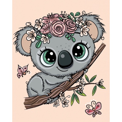 zuty Roztomilá koala na větvi 80 x 100 cm vypnuté plátno na rám 8596530058717