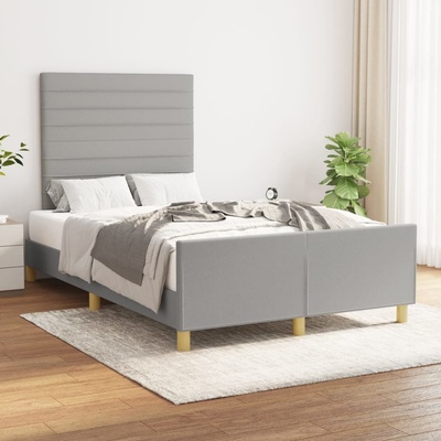 vidaXL Rám postele bez matrace světle šedá textil