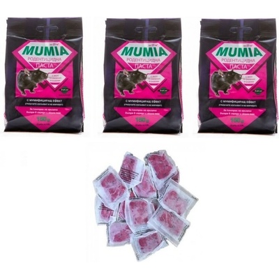 Англия Комплект - 3 бр. - Отрова за мишки и плъхове Мумия, гризачите умират и изсъхват без да миришат 3х150 гр. - 3х15 бр. в опаковка (801010-3-901)