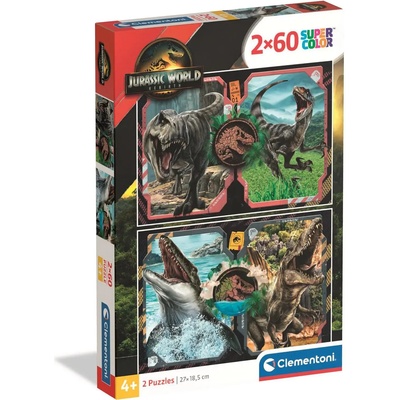 Clementoni - Puzzle 2x60 Jurassic World Renaissance - 40 - 99 piese