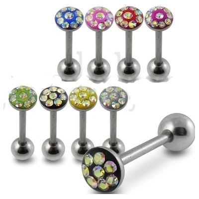 Marre piercing do jazyku činka se Swarovski krystalky PBBAR361