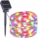 Dampod Solárne vianočné osvetlenie drôt 100 LED 12 m vonkajšie multicolor