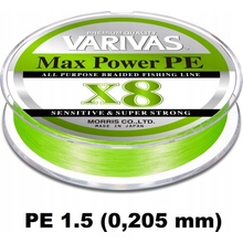 Varivas Šnúra Max Power PE X8 Lime Green 150m 0,205mm