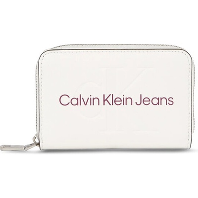 Calvin Klein Jeans Дамски портфейл Calvin Klein Jeans Sculpted Med Zip Around Mono K60K607229 Ivory YBI (Sculpted Med Zip Around Mono K60K607229)