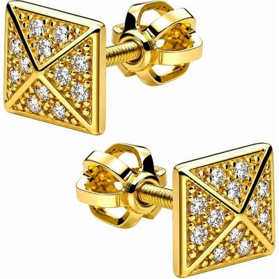 Zlaton Náušnice žluté zlato pecky se zirkony 0.6cm 1.3g 000362606254