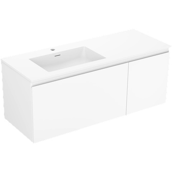 Mexen Orio шкаф за баня 120 cm с мивка Otis лява, 1S, 1D, бяла мат - 91A13-12047-3-BBFF01-W18L01 (91A13-12047-3-BBFF01-W18L01)