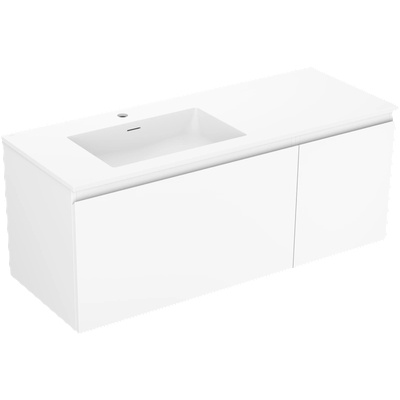 Mexen Orio шкаф за баня 120 cm с мивка Otis лява, 1S, 1D, бяла мат - 91A13-12047-3-BBFF01-W18L01 (91A13-12047-3-BBFF01-W18L01)