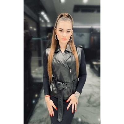 Max Original Leather Dámska kožená vesta 092 black
