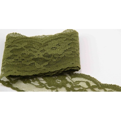 Silonová čipka - khaki - šírka 4 cm