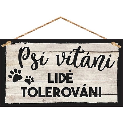 Dekorační obrázek na zavěšení - Psi vítáni