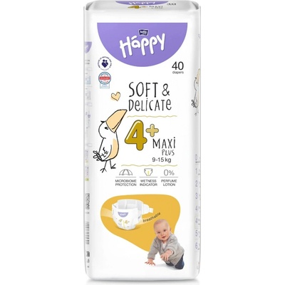 Happy Soft&Delicate 4+ 9-15 kg 40 ks