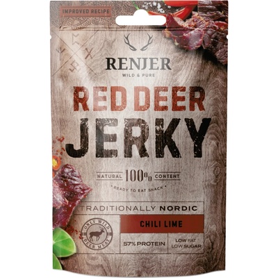 Renjer Sušené jelení maso Modern Nordic Red Deer Jerky Chili & Lime 25 g