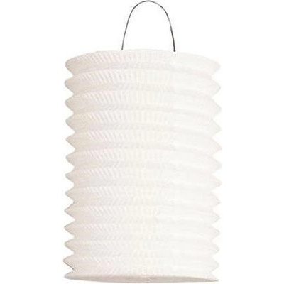 Závesný lampión valec biely 16 cm