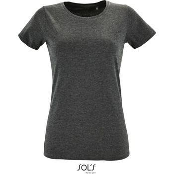 SOL'S REGENT FIT / Дамска тениска Slim Fit - тъмносив меланж S (252758r6401)
