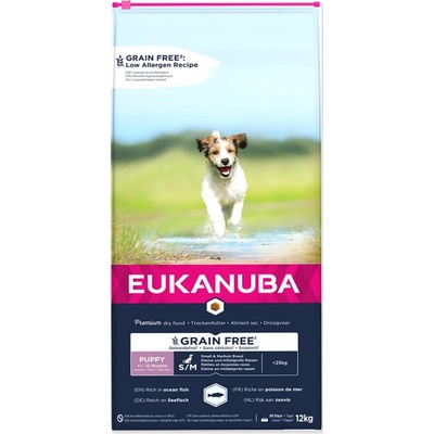 Eukanuba Grain Free Puppy Small & Medium Ocean Fish 2 x 12 kg