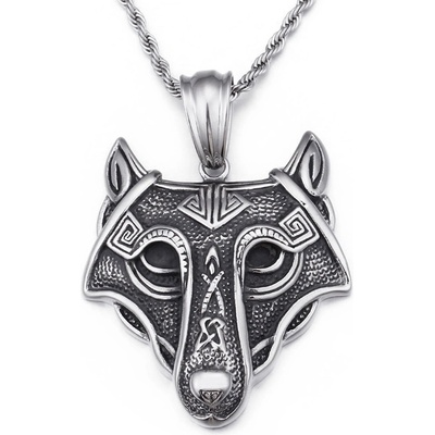 Steel Edge Přívěsek z chirurgické oceli vlčí hlava WJHC296