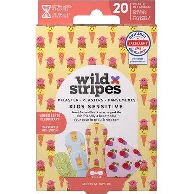 Wild Stripes Kids Sensitive Fruity Friends Club - Dětské náplasti 20 ks