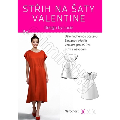 Design by Lucie, Tištěný střih, Šaty Valentinky - vel. L-XL-2XL