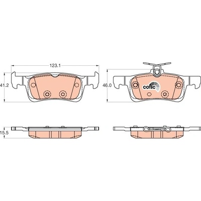 TRW Sada brzdových platničiek kotúčovej brzdy GDB2037