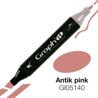 Lihová fixa GRAPH'IT oboustranná Fine & Chisel, Antik Pink
