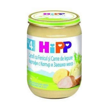 HiPP Пюре от картофи с копър и заешко месо hipp, 4+ месеца, 190гр