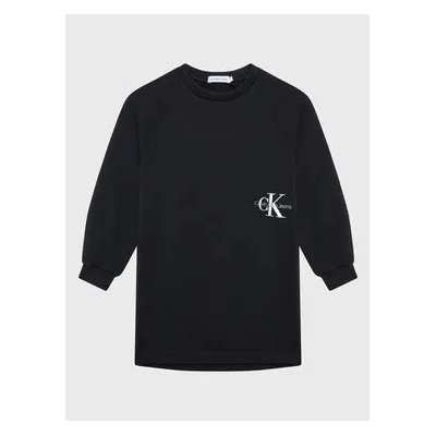 Calvin Klein Jeans Плетена рокля Monogram Off Placed IG0IG01567 Черен Regular Fit (Monogram Off Placed IG0IG01567)
