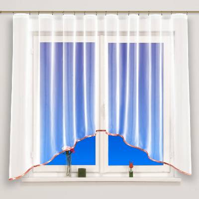 Olzatex Oblouková voálová záclona Lifta - 150x300 cm – meruňková lemovka
