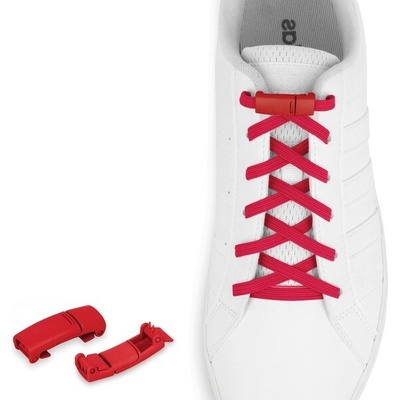 Shoelaces elastické s červenými magnetickými sponami červené