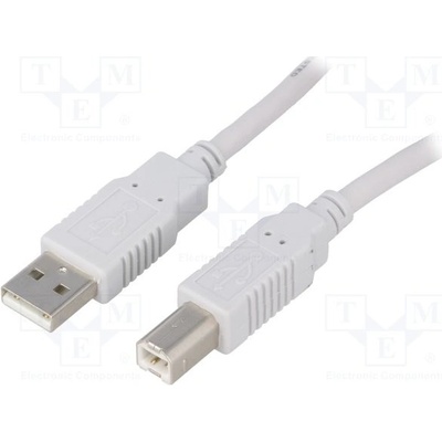 BQ Cable CAB-USB2AB/0.5-GY USB 2.0, USB A vidlice, USB B vidlice, 0,5m, šedý