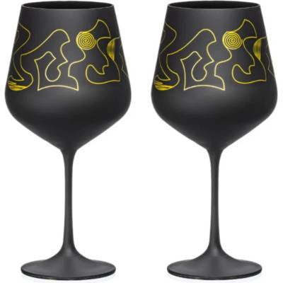 Crystalex Sklenice na víno Sandra Black Electic 2 x 570 ml