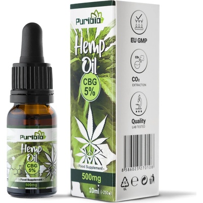PuriBio 5% CBG Konopný olej Full Spectrum 10 ml