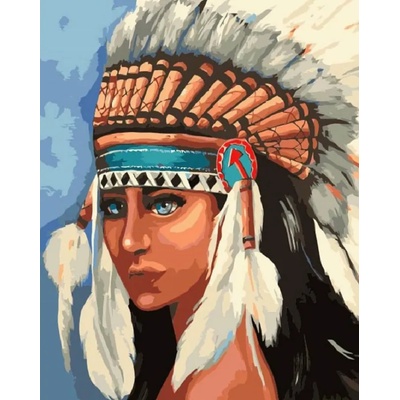 TSvetnoy Комплект за рисуване по номера TSvetnoy - Native American girl