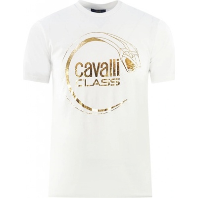 Cavalli Class Snake II. White tričko Zlatá