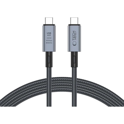 Кабел Tech-Protect UltraBoost Max, USB-C 4.0 / USB-C 4.0, PD, 240W, 8K, 40Gbps, 2m, сив (5906302308996)