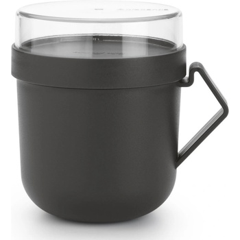 Brabantia Чаша за супа с капак Brabantia Make&Take 1006293, 600+180 мл, Винтов капак, Без BPA, Тъмносив (1006293)