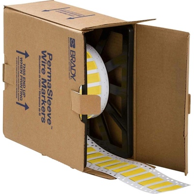Brady LSZH-375-2-YL-2 / 141248, etikety, THT Low Smoke Halogen Free Permasleeve Wire Marking Sleeves, 25.40 mm x 16.40 mm