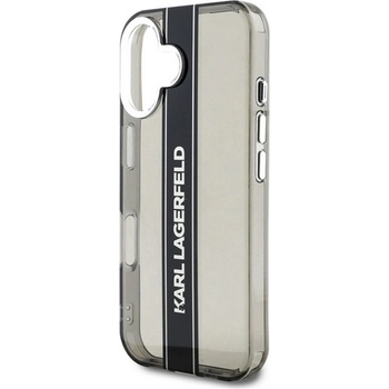 CG Mobile iPhone 16 KARL LAGERFELD IML STRIPE LOGO Силиконов удароустойчив протектор за камера за iPhone 16, BLACK KLHCP16SHCFCPSCK (KLHCP16SHCFCPSCK)