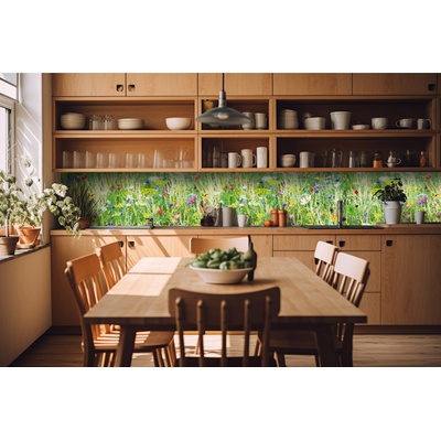 DIMEX ART Фототапет за кухня - цветна поляна 420 x 60 см