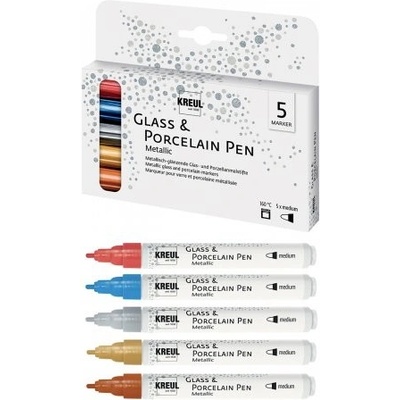 Kreul Sada Fix na sklo a porcelán METALLIC 5 barev – Zboží Mobilmania