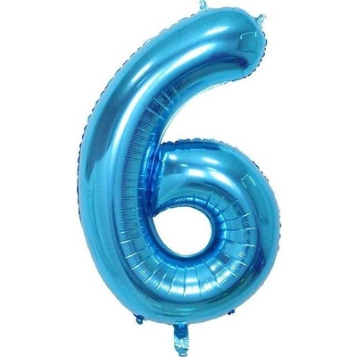 Cakesicq Fóliový balónek číslo šest modrý 102cm