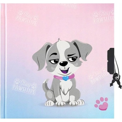 Diář se zámkem Cute Dog 13x13cm,60l linkovaný