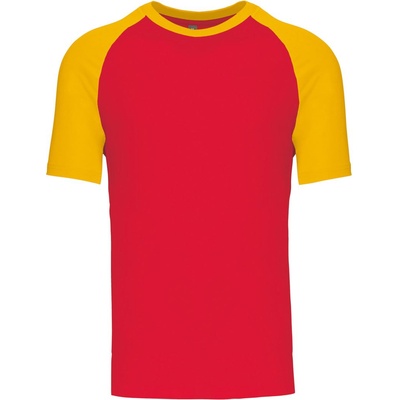 Kariban base ball k330 / Мъжка тениска - червена/жълта xxxl (20k33065913)