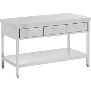 Royal Catering Маса от неръждаема стомана с чекмеджета - 150 x 60 см - 400 кг RCAT-150/60-D (RCAT-150/60-D)
