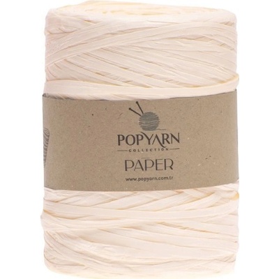POPYARN Papírová příze Paper B521 - krémová, 250g 360m