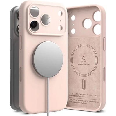 Ringke Силиконов магнитен калъф Ringke MagSafe за iPhone 17 Pro - розов (8800328811140)